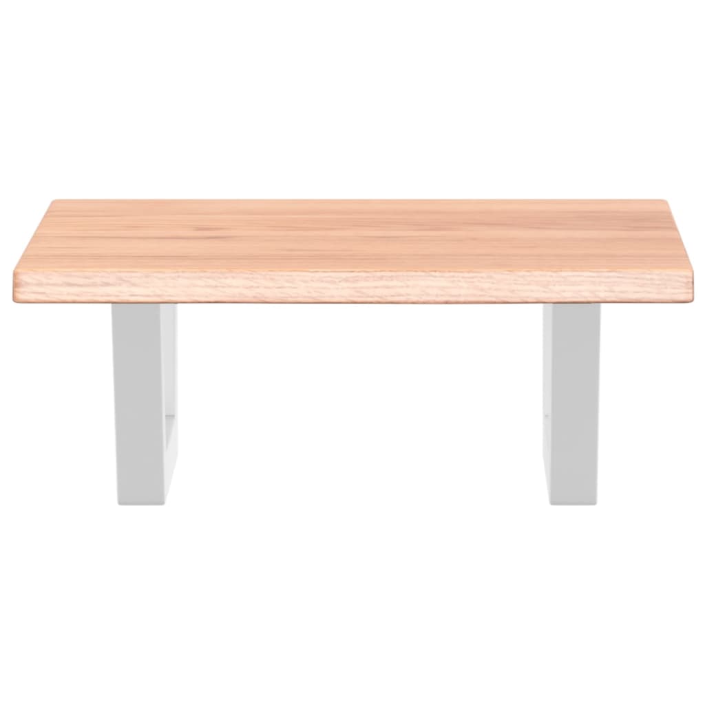 Badeværelseshylde Stål Og Massivt Egetræ Lysebrun Og Hvid