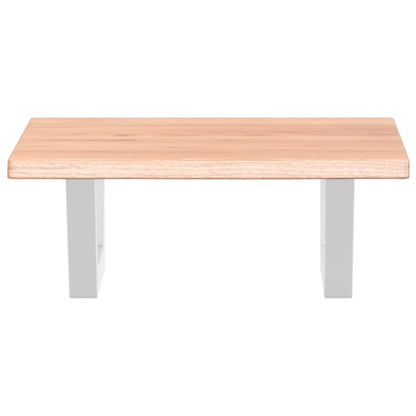 Badeværelseshylde Stål Og Massivt Egetræ Lysebrun Og Hvid