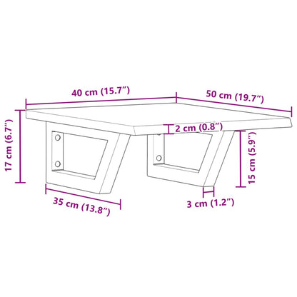 Badeværelseshylde Stål Og Massivt Egetræ Lysebrun Og Hvid