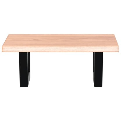 Badeværelseshylde Stål Og Massivt Egetræ Lysebrun Og Sort