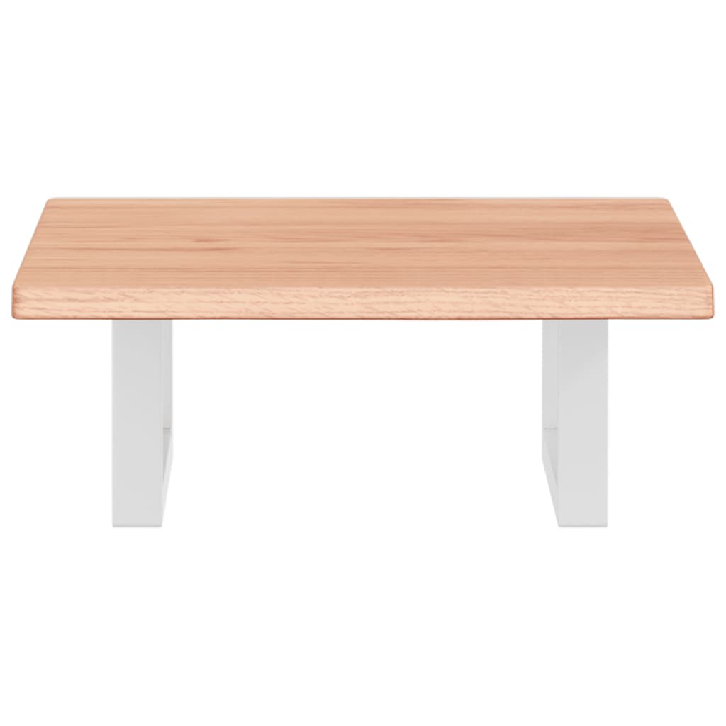 Badeværelseshylde Stål Og Massivt Egetræ Lysebrun Og Hvid