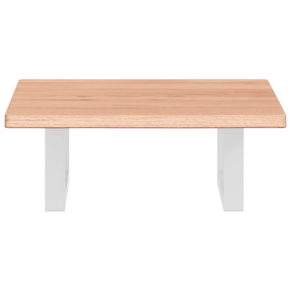 Badeværelseshylde Stål Og Massivt Egetræ Lysebrun Og Hvid