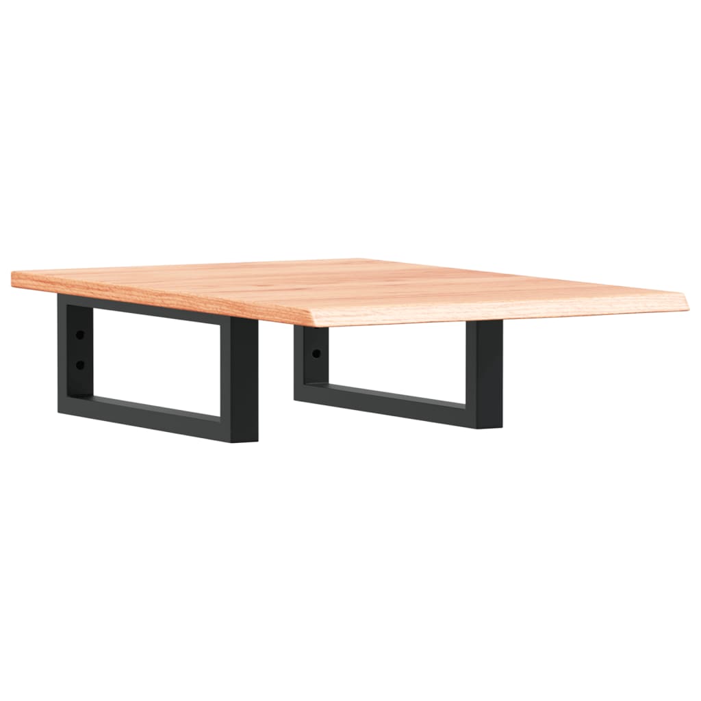 Badeværelseshylde Stål Og Massivt Egetræ Lysebrun Og Sort