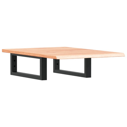 Badeværelseshylde Stål Og Massivt Egetræ Lysebrun Og Sort