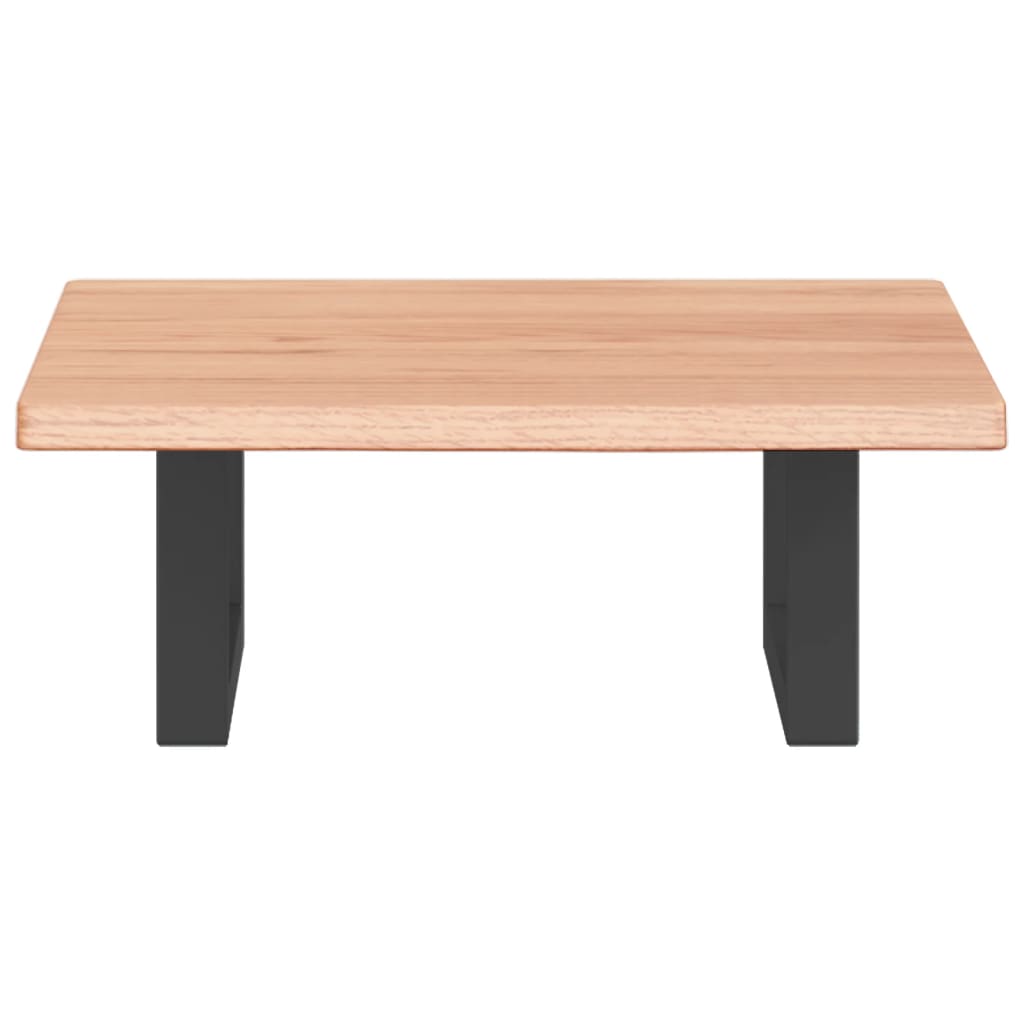 Badeværelseshylde Stål Og Massivt Egetræ Lysebrun Og Sort