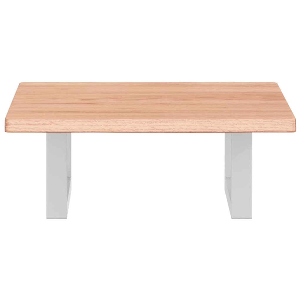 Badeværelseshylde Stål Og Massivt Egetræ Lysebrun Og Hvid