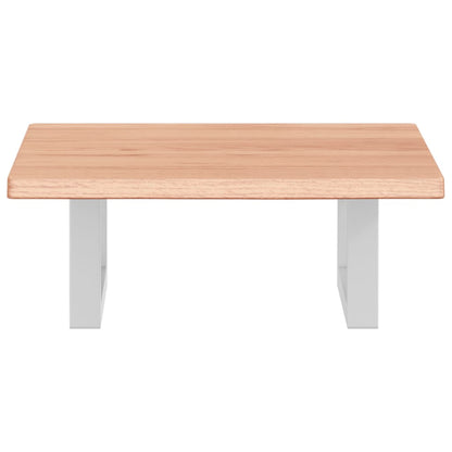 Badeværelseshylde Stål Og Massivt Egetræ Lysebrun Og Hvid