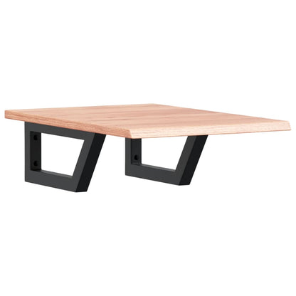 Badeværelseshylde Stål Og Massivt Egetræ Lysebrun Og Sort