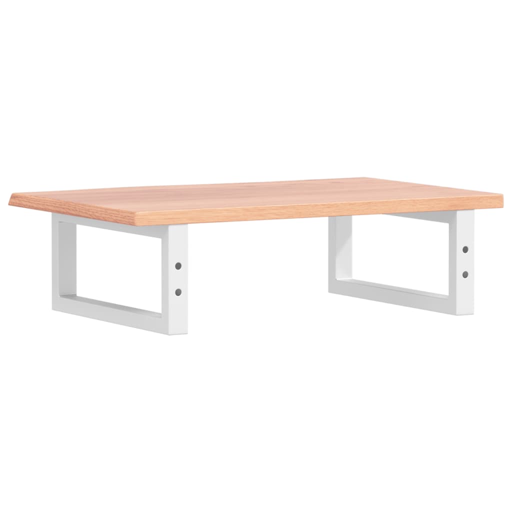 Badeværelseshylde Stål Og Massivt Egetræ Lysebrun Og Hvid