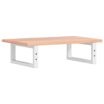 Badeværelseshylde Stål Og Massivt Egetræ Lysebrun Og Hvid