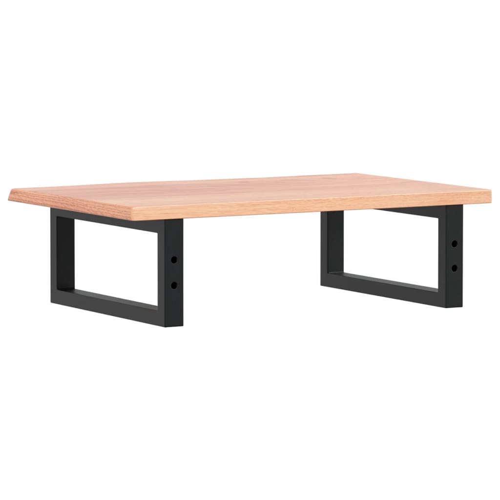 Badeværelseshylde Stål Og Massivt Egetræ Lysebrun Og Sort