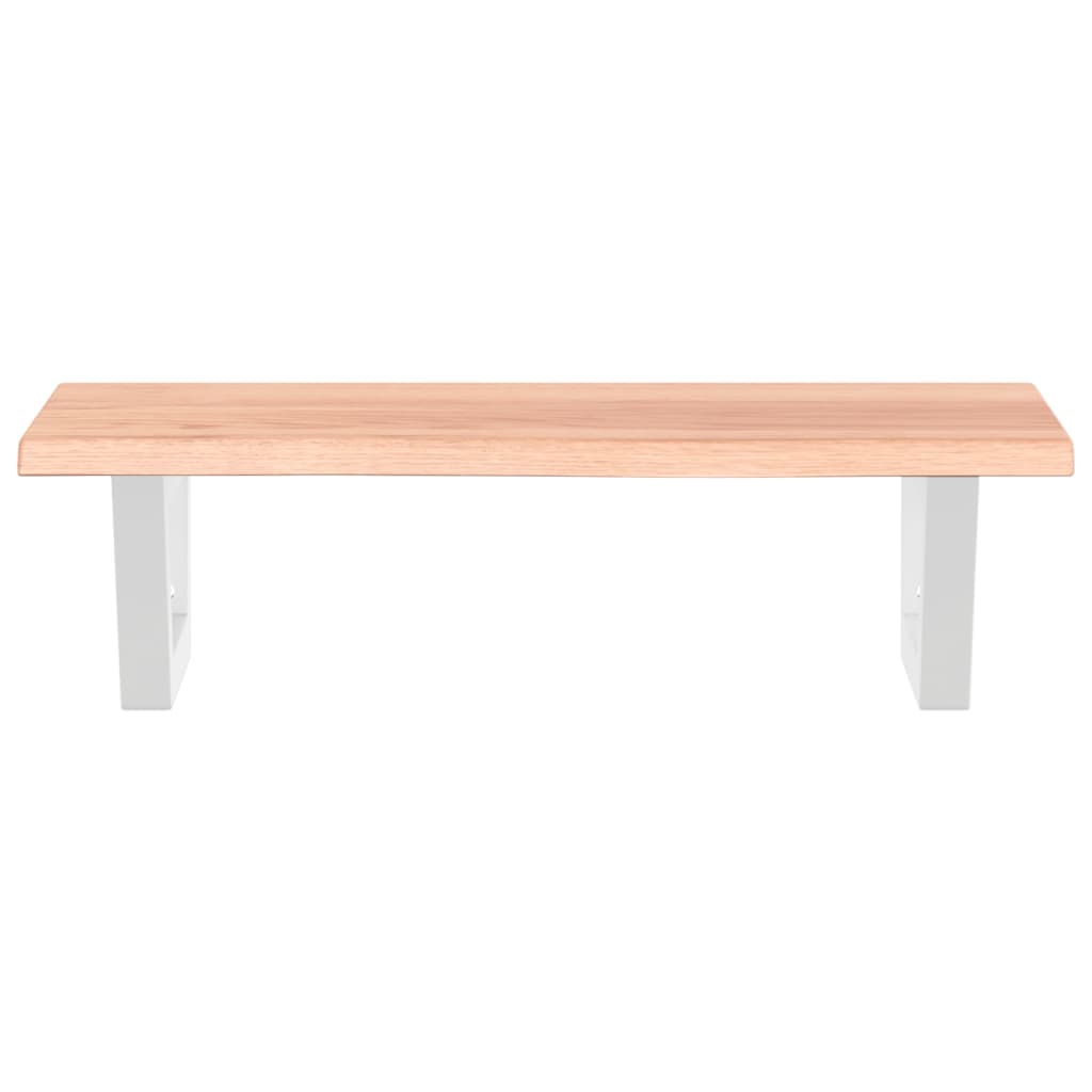 Badeværelseshylde Stål Og Massivt Egetræ Lysebrun Og Hvid