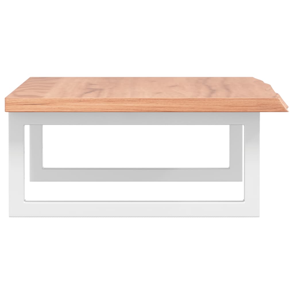 Badeværelseshylde Stål Og Massivt Egetræ Lysebrun Og Hvid