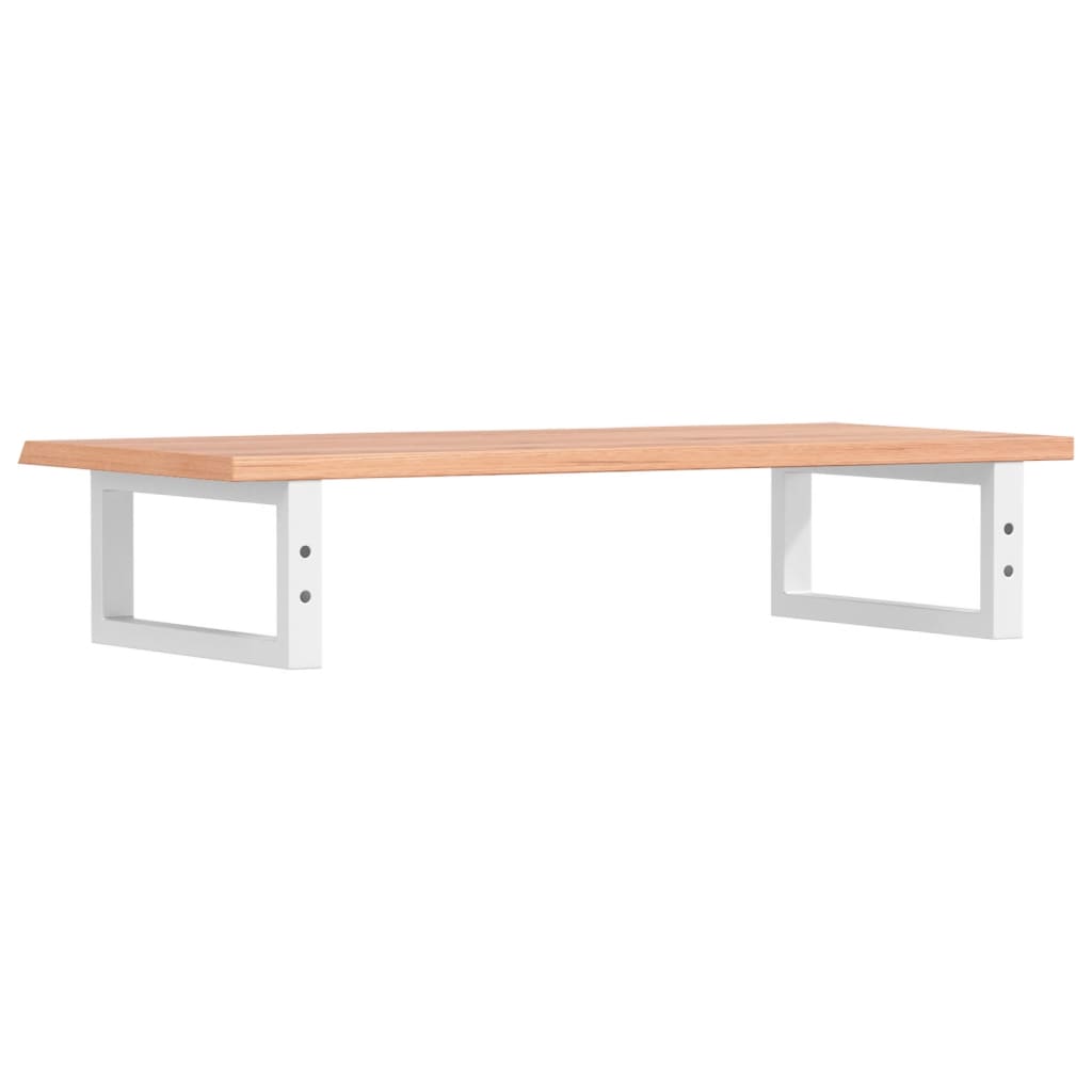 Badeværelseshylde Stål Og Massivt Egetræ Lysebrun Og Hvid