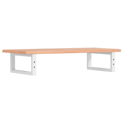 Badeværelseshylde Stål Og Massivt Egetræ Lysebrun Og Hvid