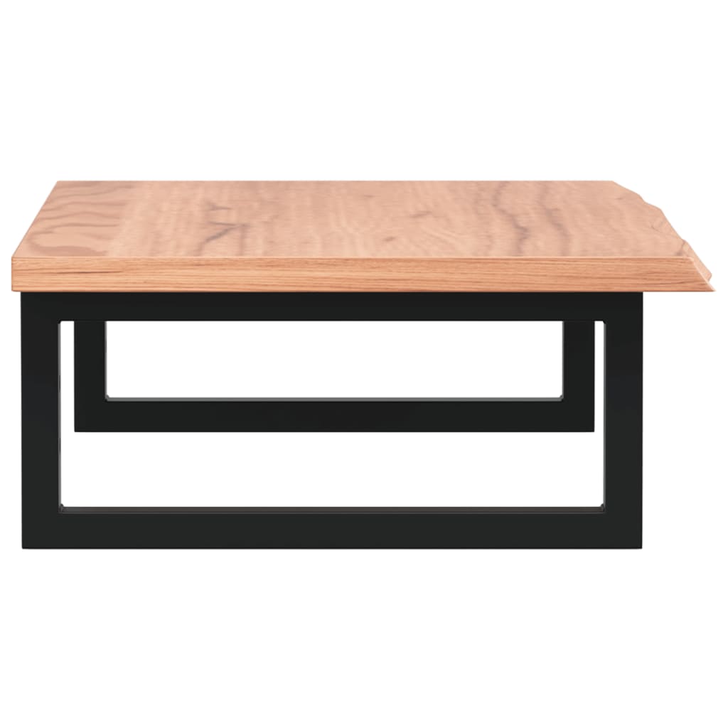 Badeværelseshylde Stål Og Massivt Egetræ Lysebrun Og Sort