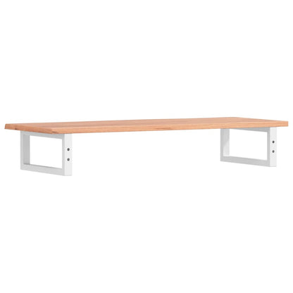 Badeværelseshylde Stål Og Massivt Egetræ Lysebrun Og Hvid