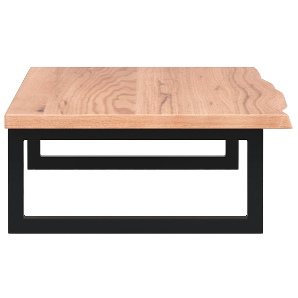 Badeværelseshylde Stål Og Massivt Egetræ Lysebrun Og Sort