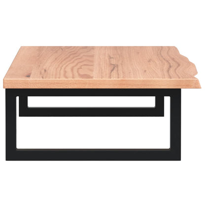 Badeværelseshylde Stål Og Massivt Egetræ Lysebrun Og Sort