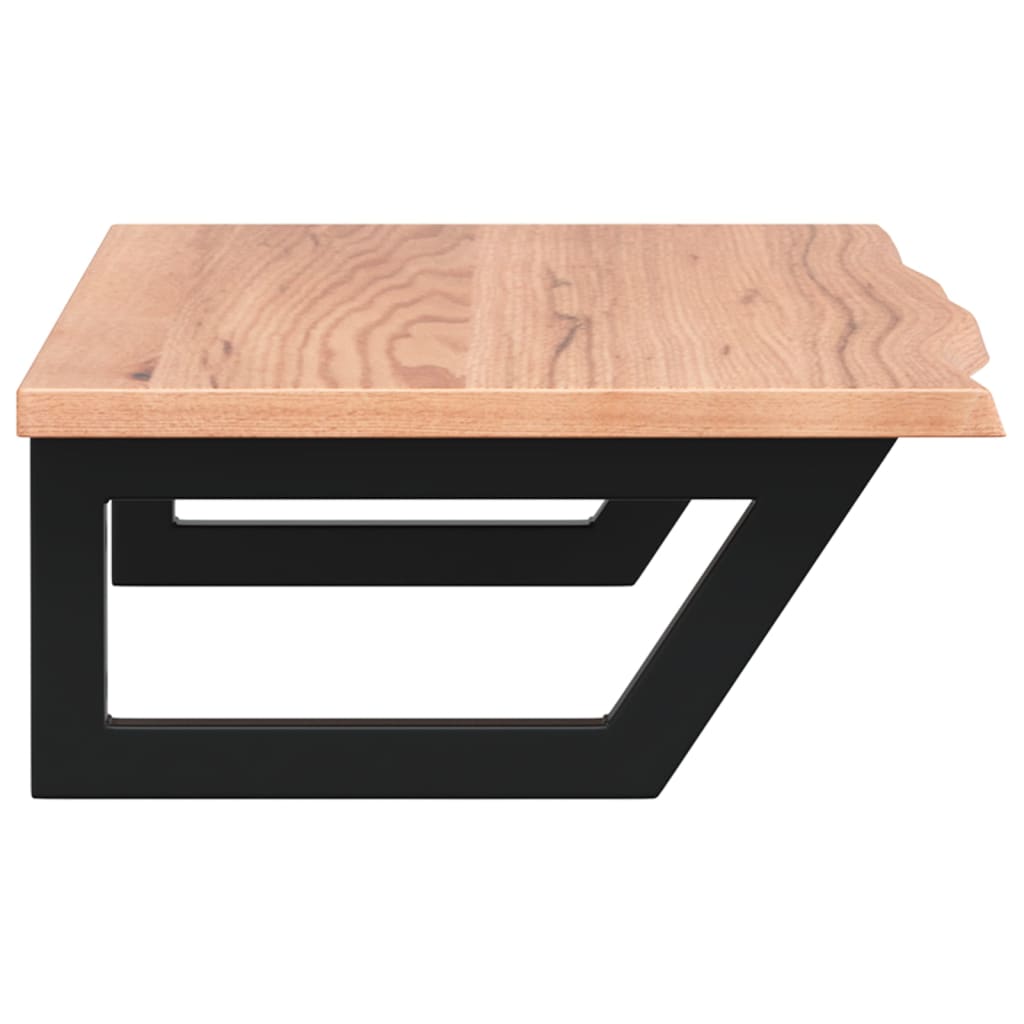 Badeværelseshylde Stål Og Massivt Egetræ Lysebrun Og Sort