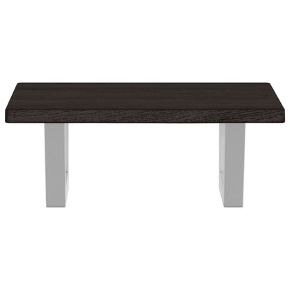 Badeværelseshylde Stål Og Massivt Egetræ Mørkebrun Og Hvid