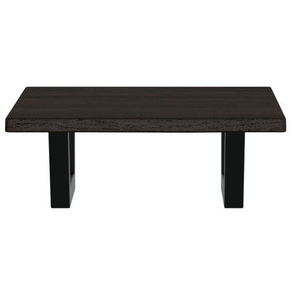 Badeværelseshylde Stål Og Massivt Egetræ Mørkebrun Og Sort