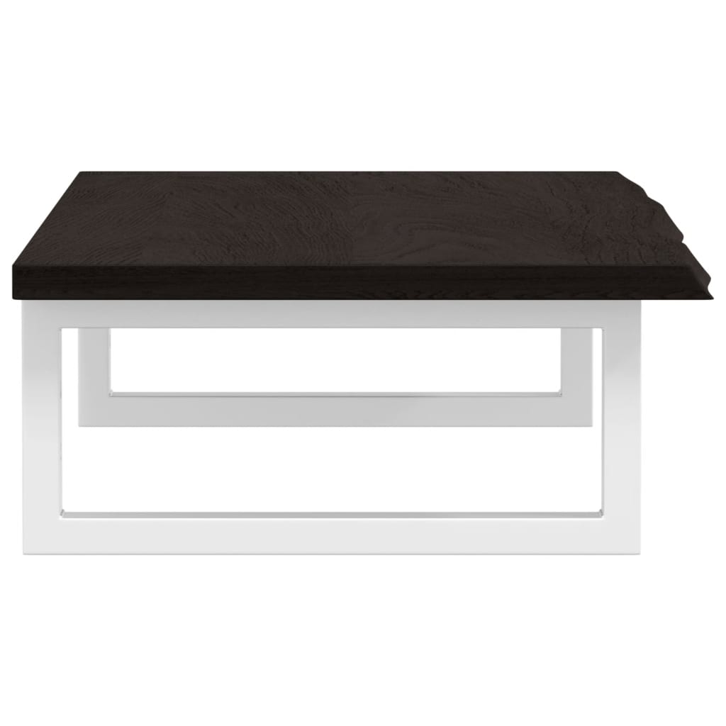 Badeværelseshylde Stål Og Massivt Egetræ Mørkebrun Og Hvid