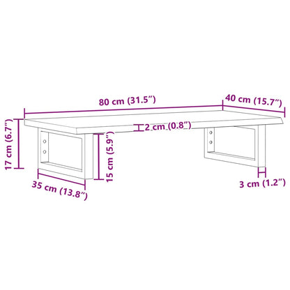 Badeværelseshylde Stål Og Massivt Egetræ Mørkebrun Og Hvid