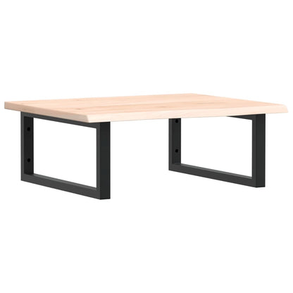 Badeværelseshylde Stål Og Massivt Egetræ Brun Og Sort