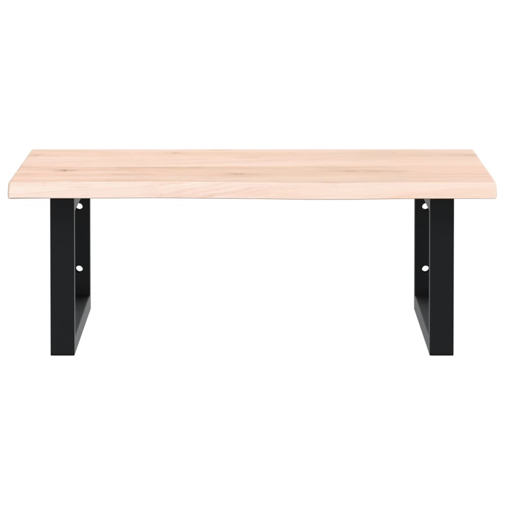 Badeværelseshylde Stål Og Massivt Egetræ Brun Og Sort