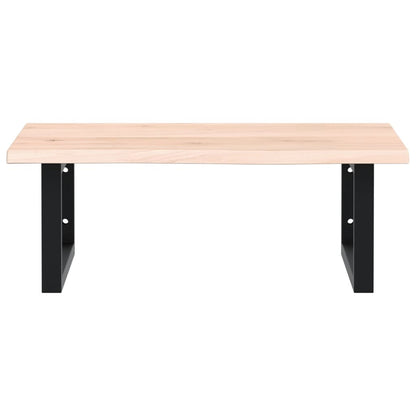 Badeværelseshylde Stål Og Massivt Egetræ Brun Og Sort