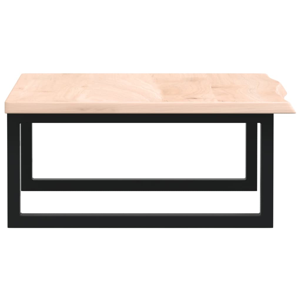 Badeværelseshylde Stål Og Massivt Egetræ Brun Og Sort