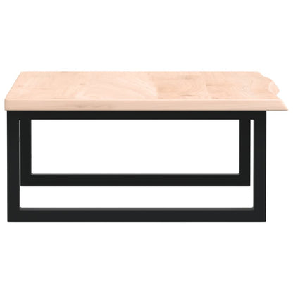 Badeværelseshylde Stål Og Massivt Egetræ Brun Og Sort