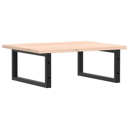 Badeværelseshylde Stål Og Massivt Egetræ Brun Og Sort