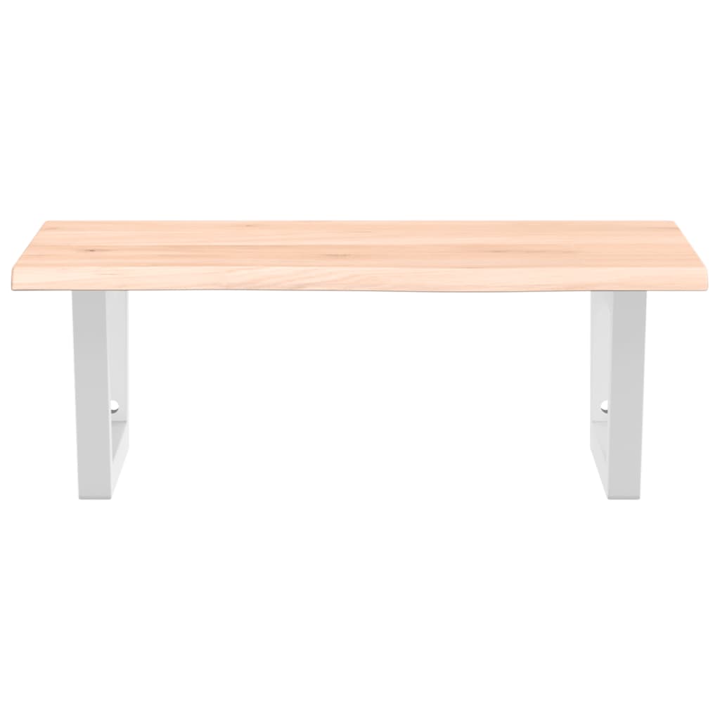 Badeværelseshylde Stål Og Massivt Egetræ Brun Og Hvid