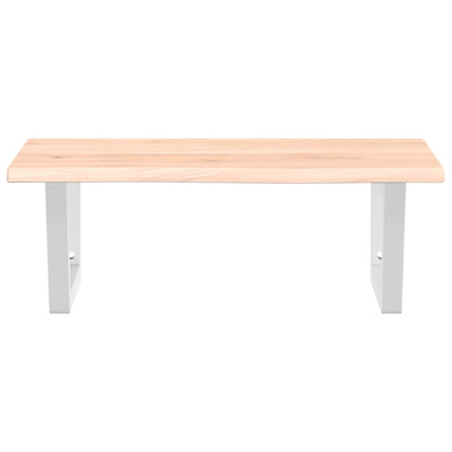 Badeværelseshylde Stål Og Massivt Egetræ Brun Og Hvid