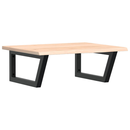 Badeværelseshylde Stål Og Massivt Egetræ Brun Og Sort