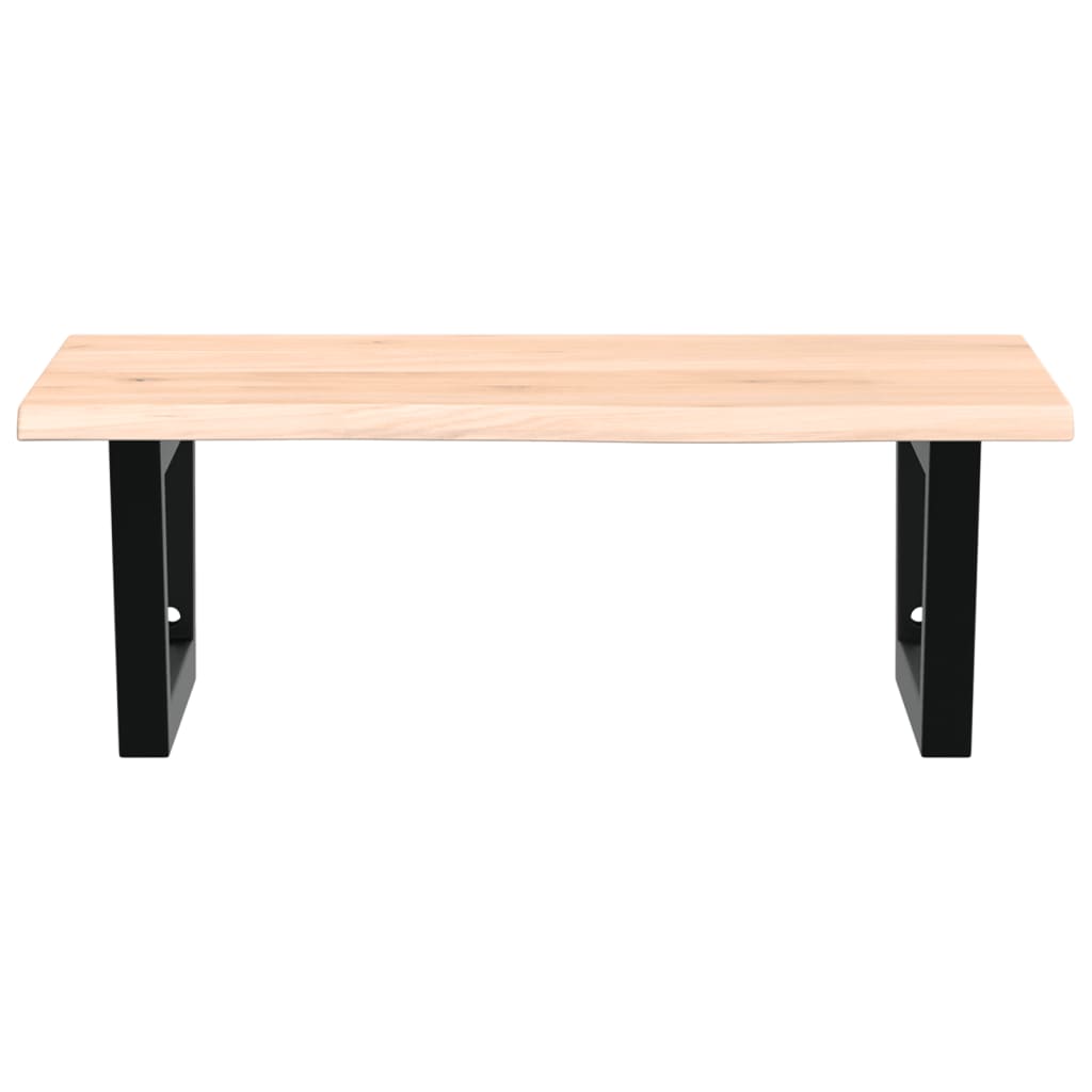 Badeværelseshylde Stål Og Massivt Egetræ Brun Og Sort