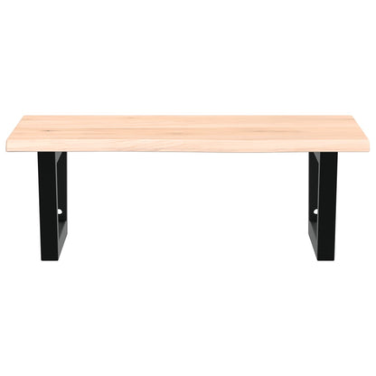 Badeværelseshylde Stål Og Massivt Egetræ Brun Og Sort