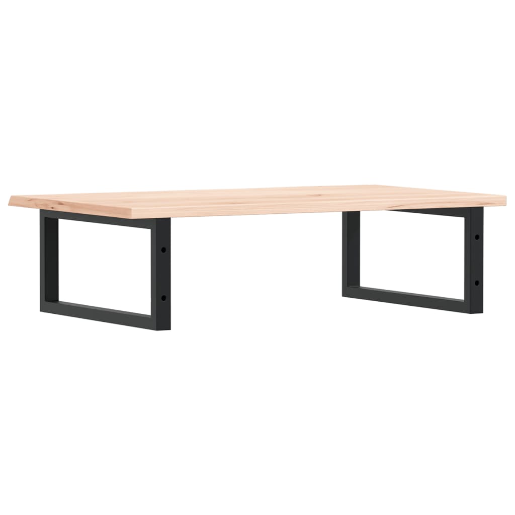 Badeværelseshylde Stål Og Massivt Egetræ Brun Og Sort