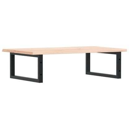 Badeværelseshylde Stål Og Massivt Egetræ Brun Og Sort