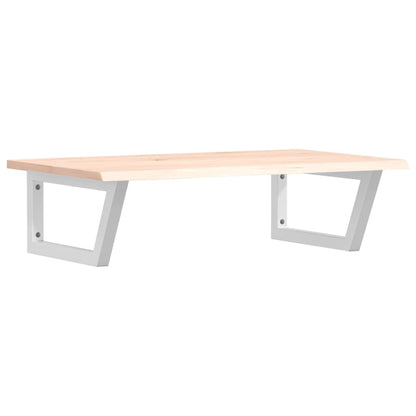 Badeværelseshylde Stål Og Massivt Egetræ Brun Og Hvid