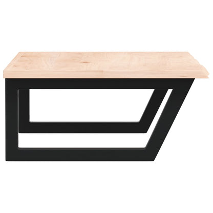 Badeværelseshylde Stål Og Massivt Egetræ Brun Og Sort