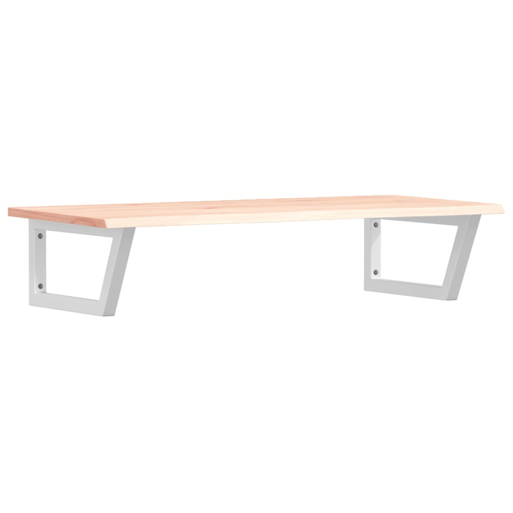 Badeværelseshylde Stål Og Massivt Egetræ Brun Og Hvid