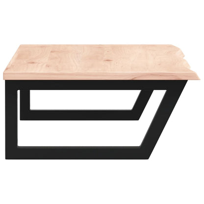 Badeværelseshylde Stål Og Massivt Egetræ Brun Og Sort