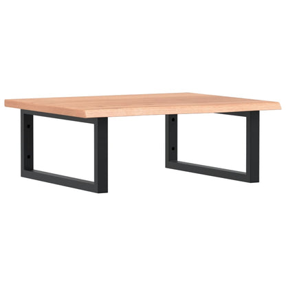 Badeværelseshylde Stål Og Massivt Egetræ Lysebrun Og Sort