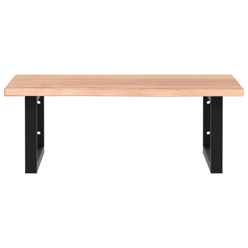 Badeværelseshylde Stål Og Massivt Egetræ Lysebrun Og Sort