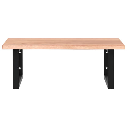 Badeværelseshylde Stål Og Massivt Egetræ Lysebrun Og Sort