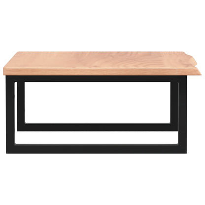 Badeværelseshylde Stål Og Massivt Egetræ Lysebrun Og Sort