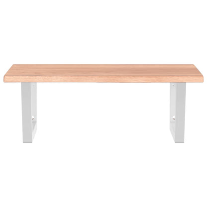 Badeværelseshylde Stål Og Massivt Egetræ Lysebrun Og Hvid